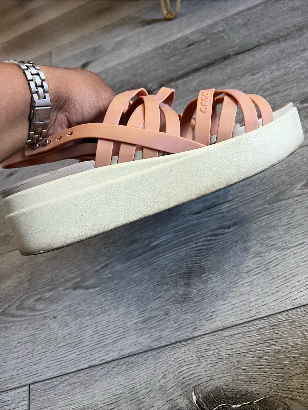 Crocs Literide Brooklyn Strappy Low Wedge Sandals - Picture 3 of 5